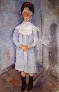 Amedeo Modigliani Little girl in blue oil painting on canvas